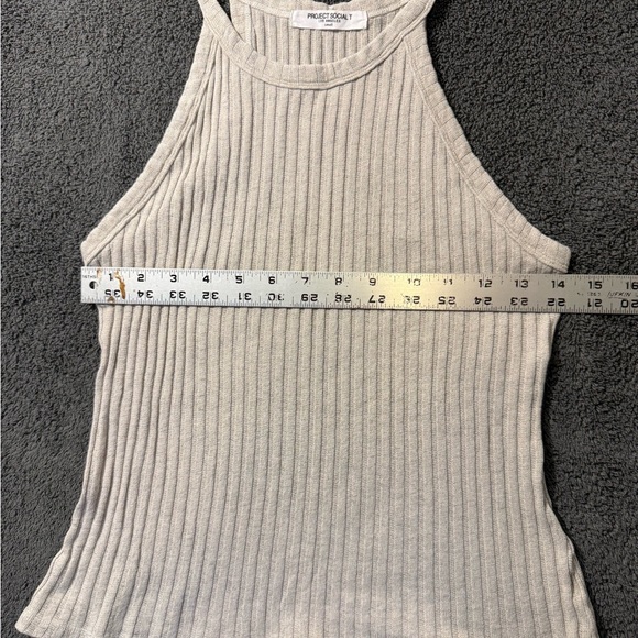 Project Social T Ribbed Tank in Light Beige - Picture 4 of 5